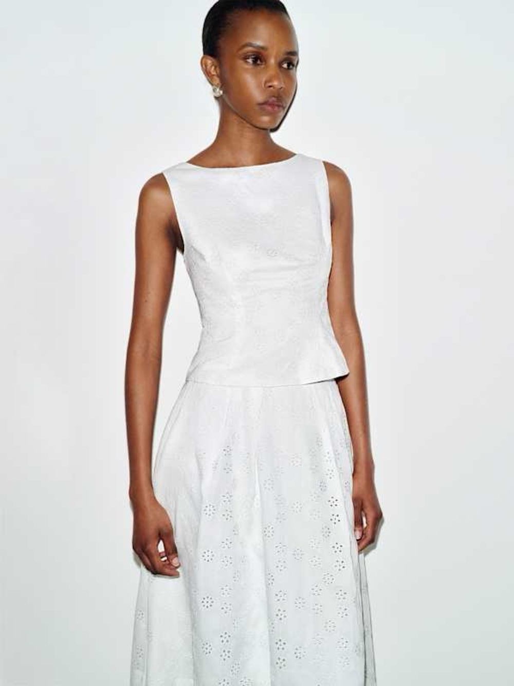 NWOT Reformation Moya Eyelet Sleeveless Tank Top in White